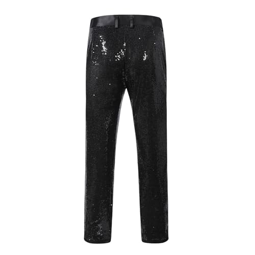 Men's Sequin Dress Pants Straight Leg Shiny Suit Pants Bussiness Casual Work Trousers with Pockets2