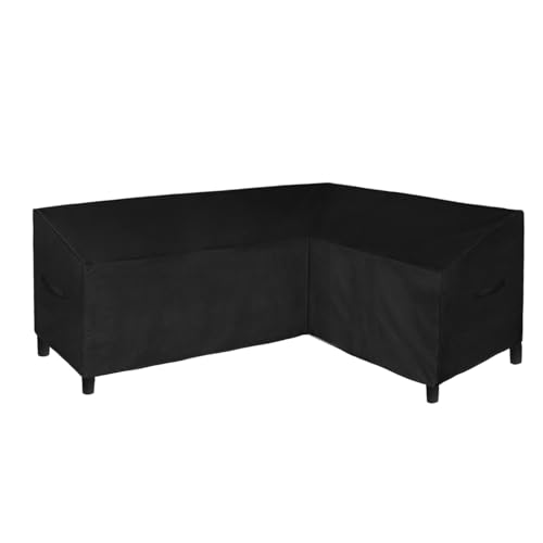 Image of Easy-Going 600D Patio L-Shaped Sectional Sofa Cover, 85 inchX58 inch Waterproof Heavy Duty Outdoor Garden Furniture Cover (Right Facing, Black)