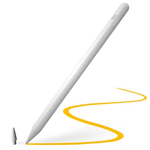 HDEW Flow Stylus Pen for iPad 2018–2025, Tilt Sensitivity Pencil USB C and Magnetic Charging Pen, Pixel Precision Stylus Pens for Touch Screens with Palm Rejection Compatible with iPad