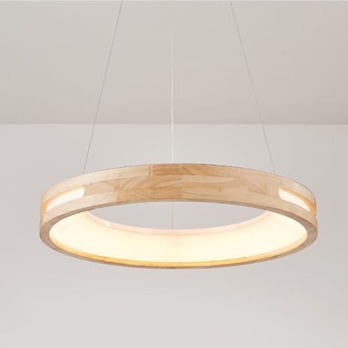 Lustre suspension bois table salon moderne chandelier minimaliste bague de cuisine