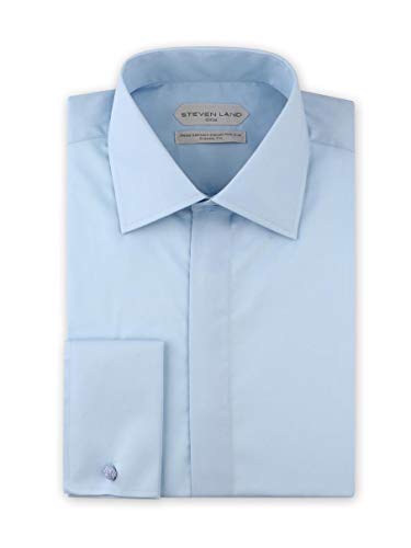 Steven Land Men's New Elite Performance Swiss Soft 100% Cotton Non Iron Dress Shirt French Cuff