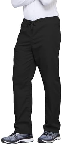 Cherokee Cargo Pant for Men and Women with 3 Pockets Adjustable Webbed Drawstring 4100T, M Tall, Black - 1