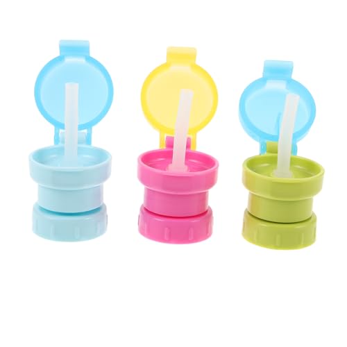 YARNOW 3個 用 防止 ストローカップ シッピーの蓋 ボトルからストローへのアダプター 漏れ防止 幼児用 わら蓋 男の子の水筒