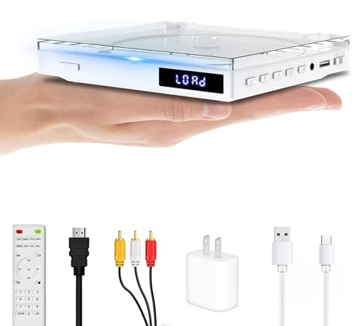 Image of Mini DVD Players with USB Port, HDMI/RCA Output with Mini DVD Players for TV, Supports All Region NTSC/PAL up to 1080P, USB Input Design, Include Remote Control