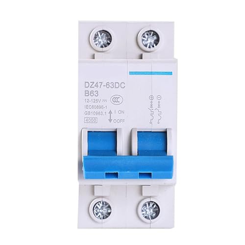 Disjoncteur CC 2P pour protection de batterie photovoltaïque de 12V à 125V