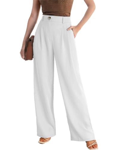 Women's Wide Leg Dress Pants High Waisted Loose Fit Business Casual Work Trousers with Pockets 2025