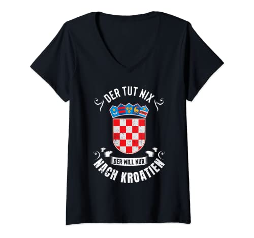 Mujer Croacia Hrvatska Jugo Balkan Jebiga Camiseta Cuello V