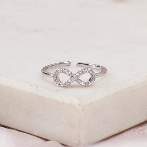 Image of SALTY Anti Tarnish Finger Ring for Women | Adjustable Fancy Jewellery Design | Fashion Accessories for Girls | Minimal Jewelry | Gift for Diwali, Christmas, Marriage, Birthday