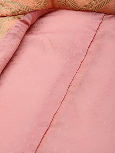 Image of MANQ Men Fawn Woven Jaquard Silk Nehru Jacket