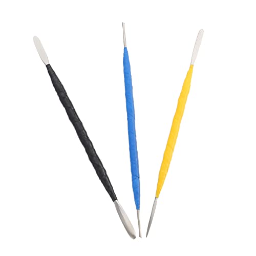 jojofuny DIY Sculpting Supplies 3pcs Clay Sculpture Tools Metal Clay Carving Tools for Sculpting Random Color