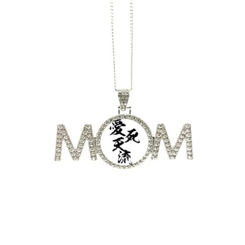 Collier I Love You japonais, pendentif gravé femme, idée cadeau fête des mères maman