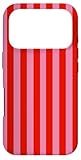 Hülle für iPhone 17 Pro Retro Rosa und Rot gestreiftes geometrisches Streifenmuster
