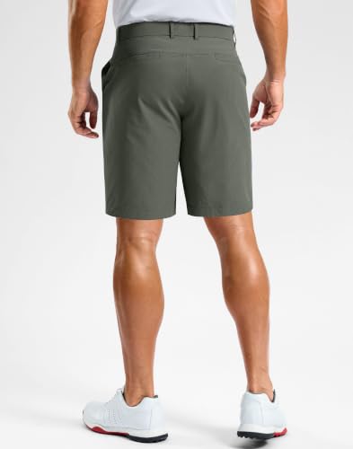 Soothfeel Men's Casual Shorts 5/7/9 Inch Golf Dress Shorts for Men Flat Front Work Lightweight Quick Dry with 4 Pockets Grey_Sage-L9_W28 — view 3