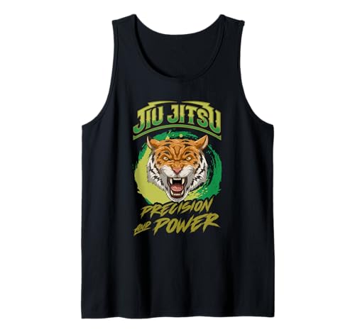 Jiu Jitsu Precision and Power - Grappling BJJ Tiger Head Camiseta sin Mangas