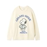 ジェラートピケ オム メンズ PEANUTS オリジナルアートジャガードプルオーバー ジェラピケ gelato pique スヌーピー HOMME(OW-オフホワイト、M)