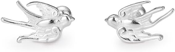 S925 Sterling Silver Flying Bird Stud Earrings/Screw Back
