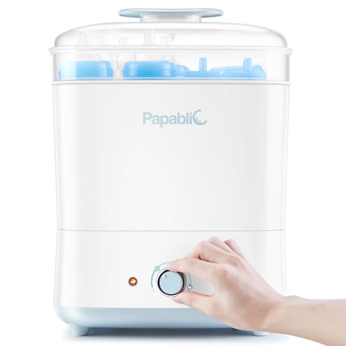 Image of Papablic Baby Bottle Sterilizer and Dryer, Electric Steam Sanitizer for Baby Bottles & Essentials, Large Capacity Holds 11 Bottles