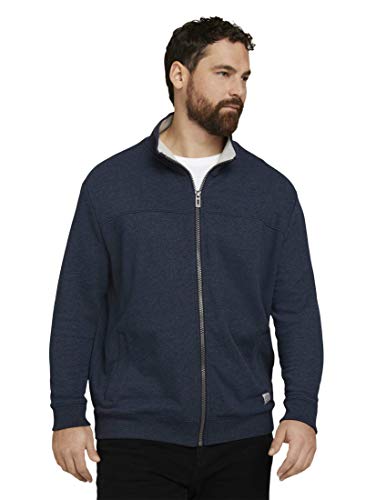 TOM TAILOR Herren 1024202 Plussize Sweatjacke Mit Stehkragen, 19024 - Sky...