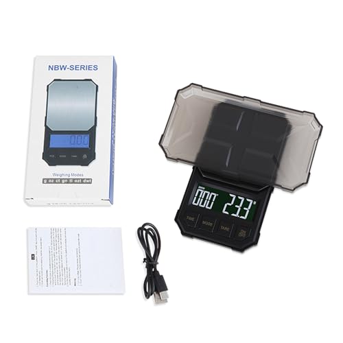 1kg/2kg Rechargeable Coffee Scale Pocket Kitchen Electronic Scale with Timer Backlit Tare Digital Display Espresso Scale