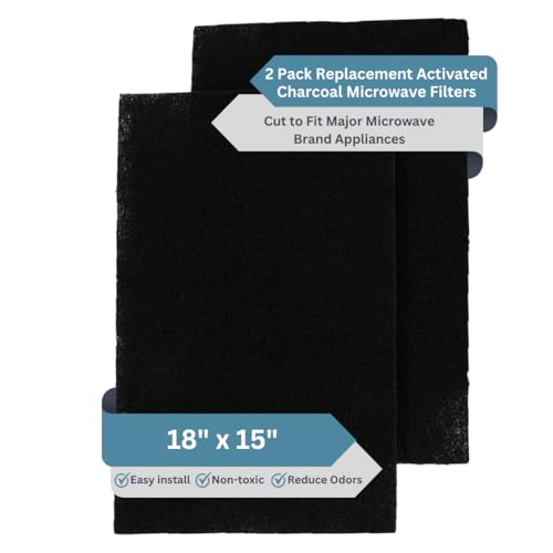 Fresh Headquarters 2-Pack Activated Carbon Charcoal Microwave Hood Filters - 18'...