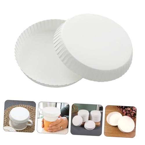 Couvercles anti-débris jetables blancs pour gobelets de réception - 8