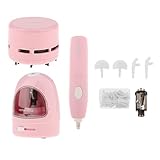 Menolana Electric Pencil Sharpener Electronic Erasers Mini Desk Mechanical Vacuum Cleaner Set for Kids Stationery Office Supplies - Pink