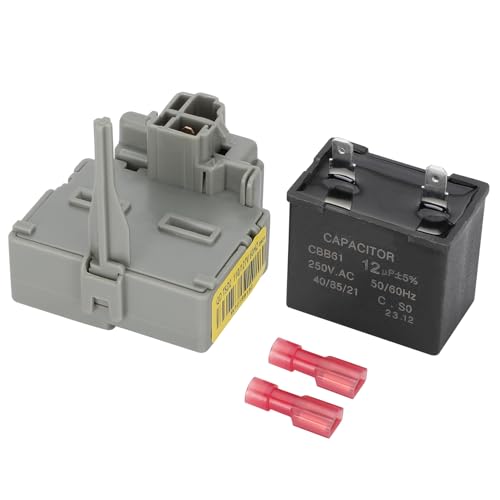 W10189190 TSD2 Refrigerator Start Device & W10662129 Run Capacitor - Compatible with Whirlpool Kenmore Electrolux Refrigerators - Replaces WPW10189190 WPW10662129 241941003 2255198 PS11740412