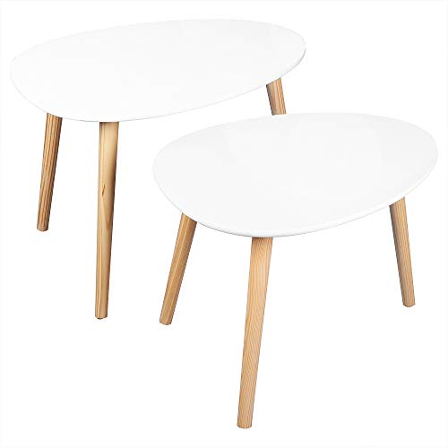 Bonnlo Nesting Tables End Tables Set of 2 for Living Room, Home