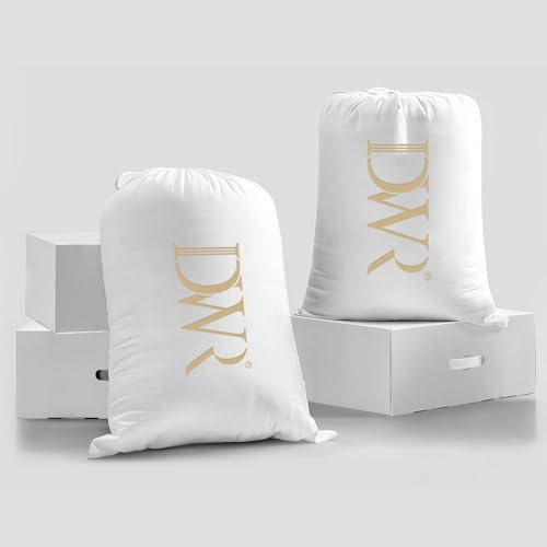 DWR Heavyweight Down Feather Fibers Comforter Oversized Full/Queen, Ultra-Soft Cotton Blend Fabric, Overfilled Winter Warm Hotel Duvet Insert for Cold Weather/Sleeper (98x98, White)