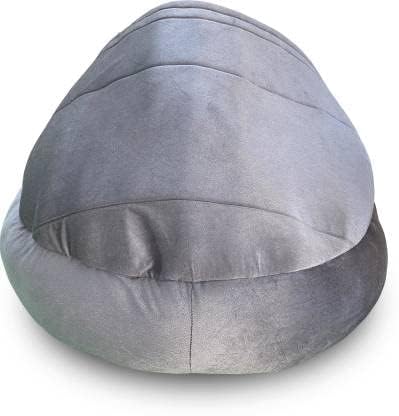 Image of GDB Premium Cotton Cozy Covered Pet Bed For Cats And Small Dogs Soft, Washable, Cave-Style Sleeping Bed With Anti-Slip Bottom Grey Black (L x W x H) 51x51x46 cm