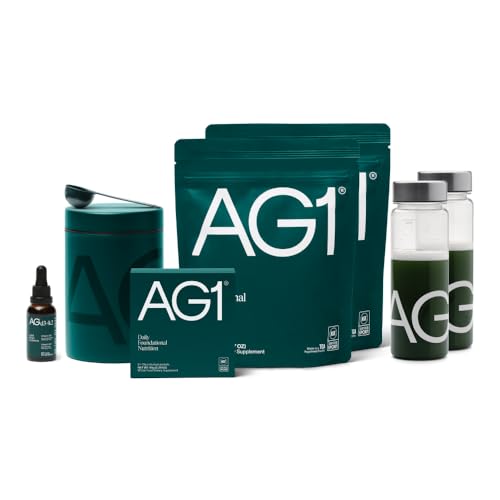 AG1 Greens Powder Supplement | Improve Gut Health | Multivitamin,...