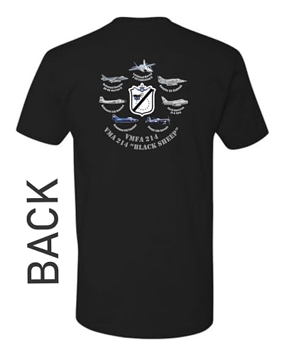 Aviation Squadron VMA-214 "Black Sheep" History T-Shirt (100% cotton), a tribute to the legendary Bulldogs and their remarkable aviation legacy! (XL, Black)4
