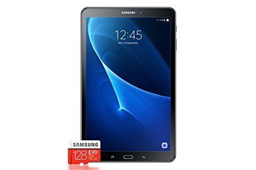 Samsung Galaxy Tab A T580 25,54 cm (10,1 Zoll) Tablet-PC (1,6 GHz Octa-Core, 2GB RAM, 32GB eMMC, Wifi, Android 6.0) schwarz + Samsung Evo Plus Micro SDXC 128GB