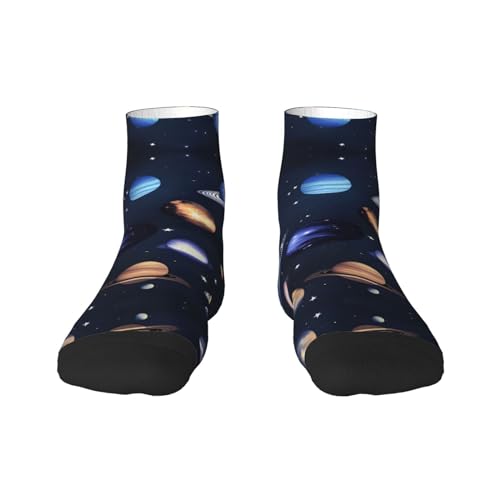 Planets Stars and Milky Way Galaxy print Men's Athletic Socks for Sports Outdoor Sports Socks for Men and Women Hiking