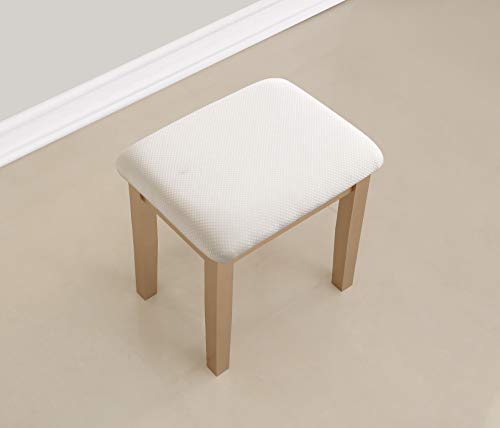 Roundhill Furniture Moniys Wood Moniya Makeup Vanity Table And Stool Set, Gold #TOP2