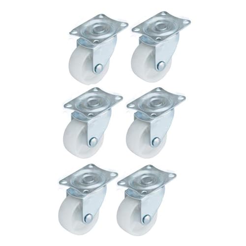 QOPAHI Ruote girevoli da 25 mm con base in gomma, cuscinetti a sfera, ruote singole per mobili, ruote resistenti per spostare oggetti pesanti (confezione da 6)