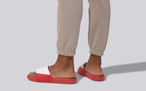 Image of Neeman's Squooshy Slides for Men | Cushioned & Comfortable Flip Flops for Men | Everyday Comfort, Flexible and Breathable | White /Red UK12