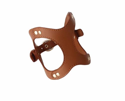 feiling Pettorina per cani di piccola taglia, regolabile, in pelle, per cuccioli, in morbida pelle per gatti (marrone, L)