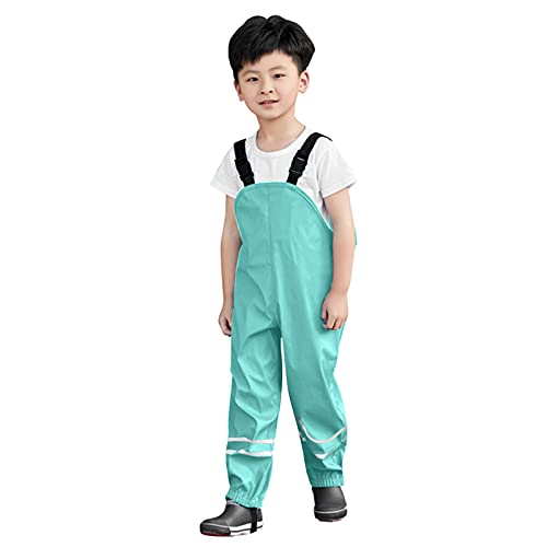 Kids Casual 𝐖aterproof Rain Pants Solid Striped Bib Long Trousers Toddler Spring Outdoor Fishing Elastic Pants3