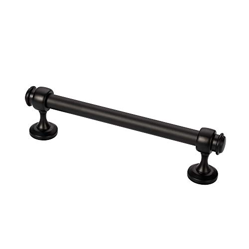 Alzassbg AL3082MB Flat Black, 5 Inch(128mm) Hole Centers Cabinet Hardware Straight Bar Drawer Handle Pulls 10 Pack