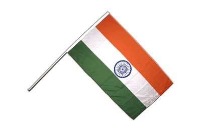 Drapeau Inde sur hampe 60 x 90 cm pour défilé et manifestation
