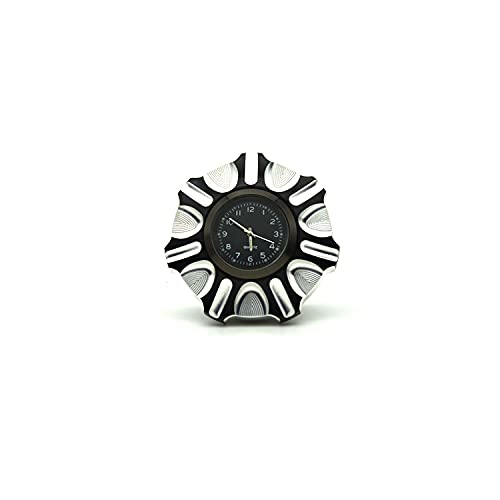 Harley clock chrome Plated Aluminum Fuel Gas Oil Cap ROUGH CRAFTS Decorative Cap Cover for Harley Sportster XL1200 883 1996-2014 (1 pcs) (Silver)
