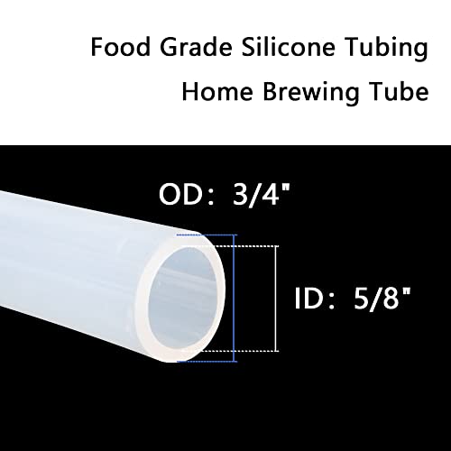 Eoiips 5/8" Id Pure Silicone Tubing, 5/8" Id X 3/4" Od Food Grade Tube High Temp Silicone Hose For Home Brewing Wine Making (3.28Ft) #TOP1