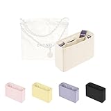 Purse Organizer Insert for Chanel 22 Bag, Satin Luxury Bag Insert, Large Capacity Pouch with Practical Pockets, Portable Purse Shaper(Craie, 22 Medium)