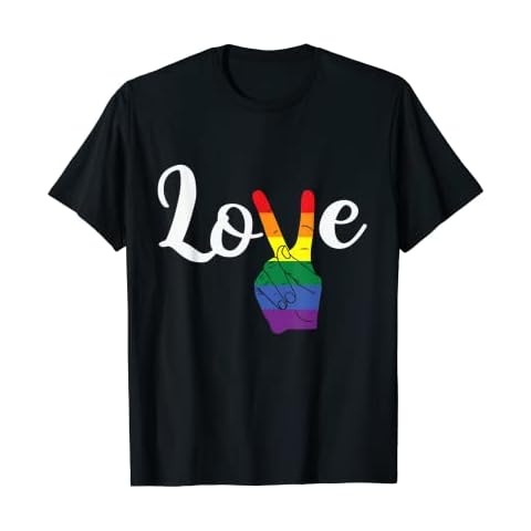Love and Peace LGBTQ Equality Gay Rights T-Shirt Cover