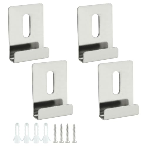 Image of Bivethoi 8 PCS Metal Mirror Clips, Silver, 1 /4 Inch | Mirror Holder Clips, Heavy Mirror, Frameless Mirror Clips, Wall Mounting Hanger, Mirror Hanging Hardware Kit