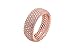 Special Design Turkish Handmade Jewelry 5 Lines Rose Gold Topaz Zircon Stone 925 Sterling Silver Band Ring Size Option