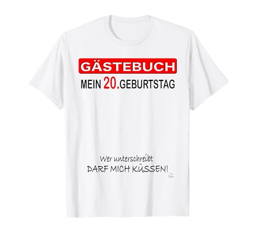 Libro de visitas para 20 cumpleaños Camiseta
