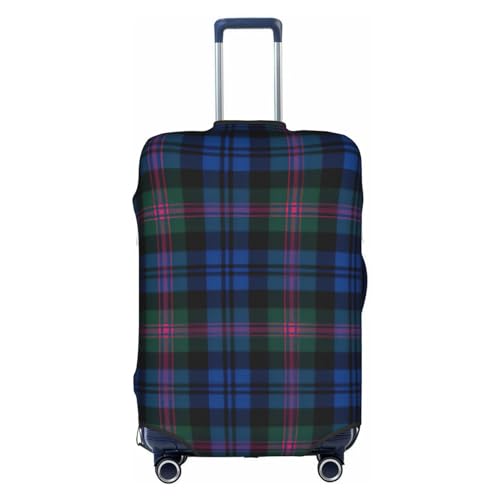 Blue And Green Scottish Tartan Print Luggage Cover Washable Suitcase Anti-Scratch Suitcase Cover Protective Cover Fits 18-32 Inch