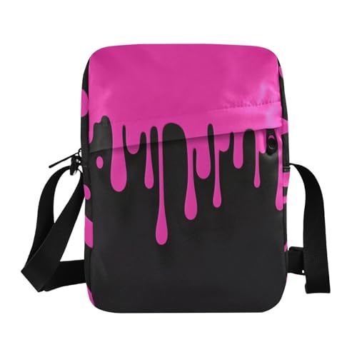 Fashion Street Graffiti Painting Pink Black mens messenger bag Small Crossbody Bags For Women Womens Cross Body Purses Adjustable Strap for outdoor sports School